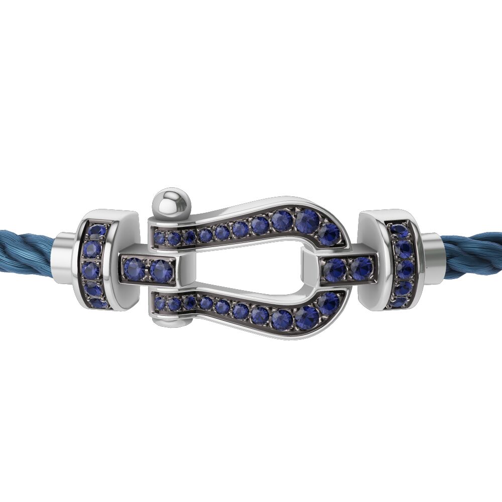 Buckle Force10 Medium Model White Gold Full Blue Sapphires