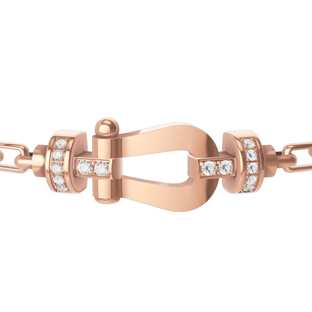 Buckle Force10 Medium Model Pink Gold Semi Diamonds