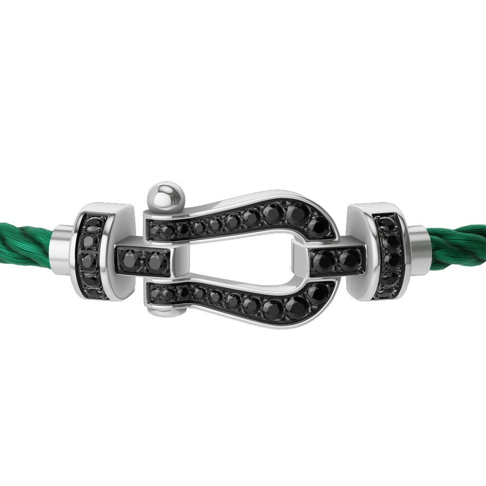Buckle Force10 Medium Model White Gold Full Black Diamonds