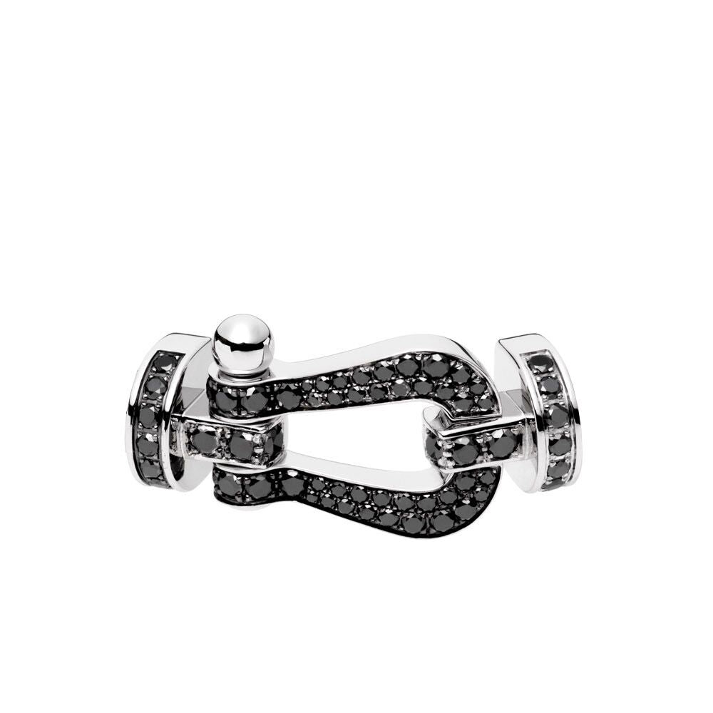 Buckle Force10 Large Model White Gold Full Black Diamonds