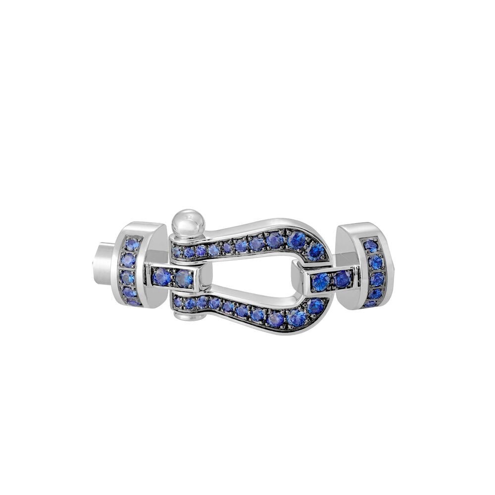 Buckle Force10 Medium Model White Gold Full Blue Sapphires