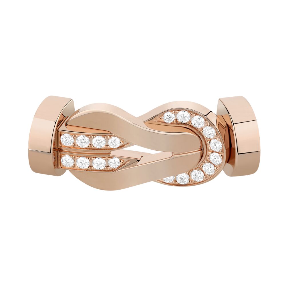 Buckle Chance Infinie Large Model Pink Gold Semi Diamonds