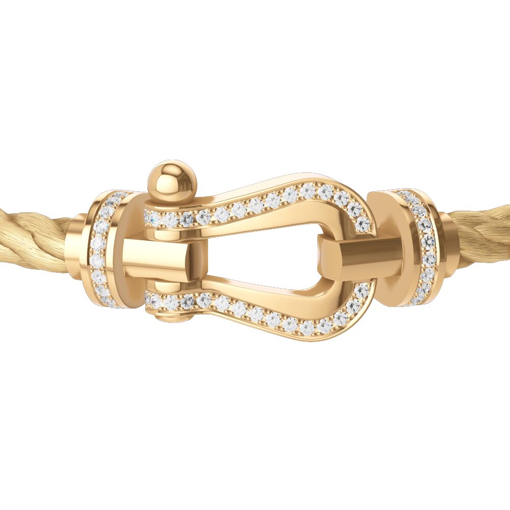 Buckle Force10  Large Model Yellow Gold Full Diamonds