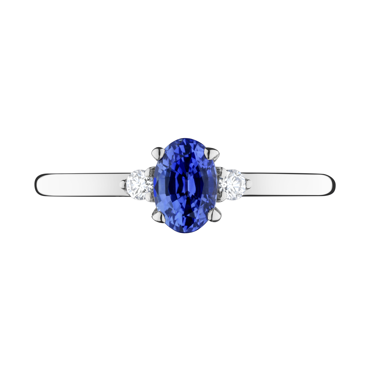 Romeo ring white gold, sapphire and diamonds