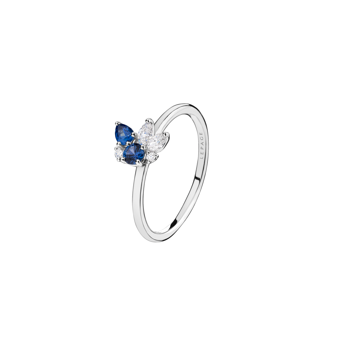 Lepage Archives ring white gold diamonds and sapphires