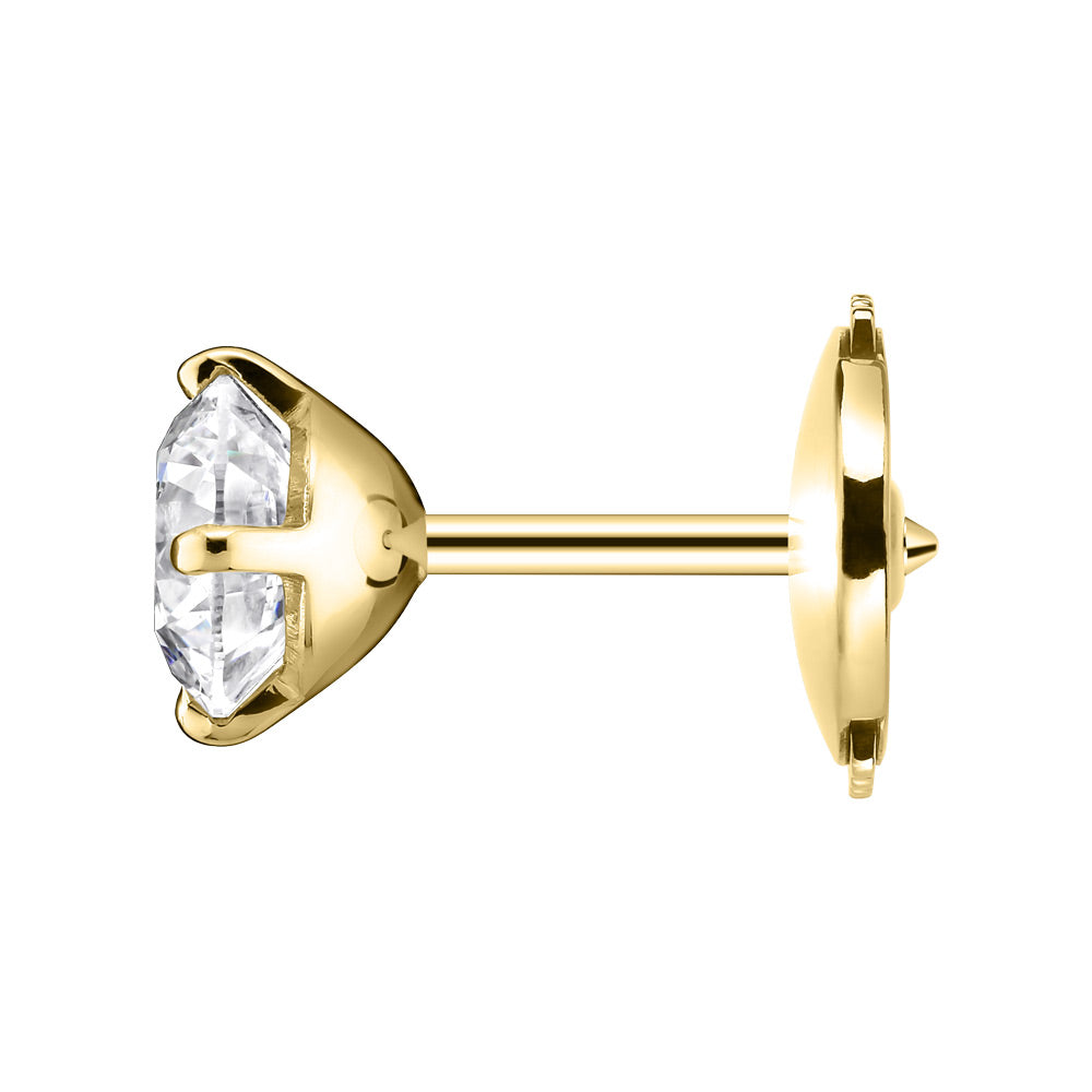 Evidence earrings yellow gold and 0.25ct diamonds