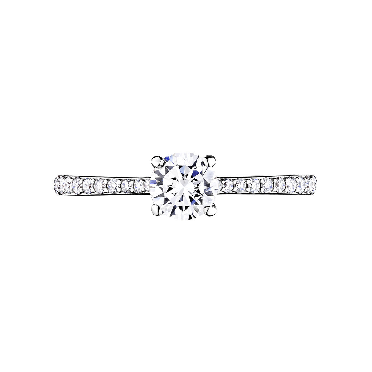 Demoiselle engagement ring white gold and 0.50ct ESI diamonds