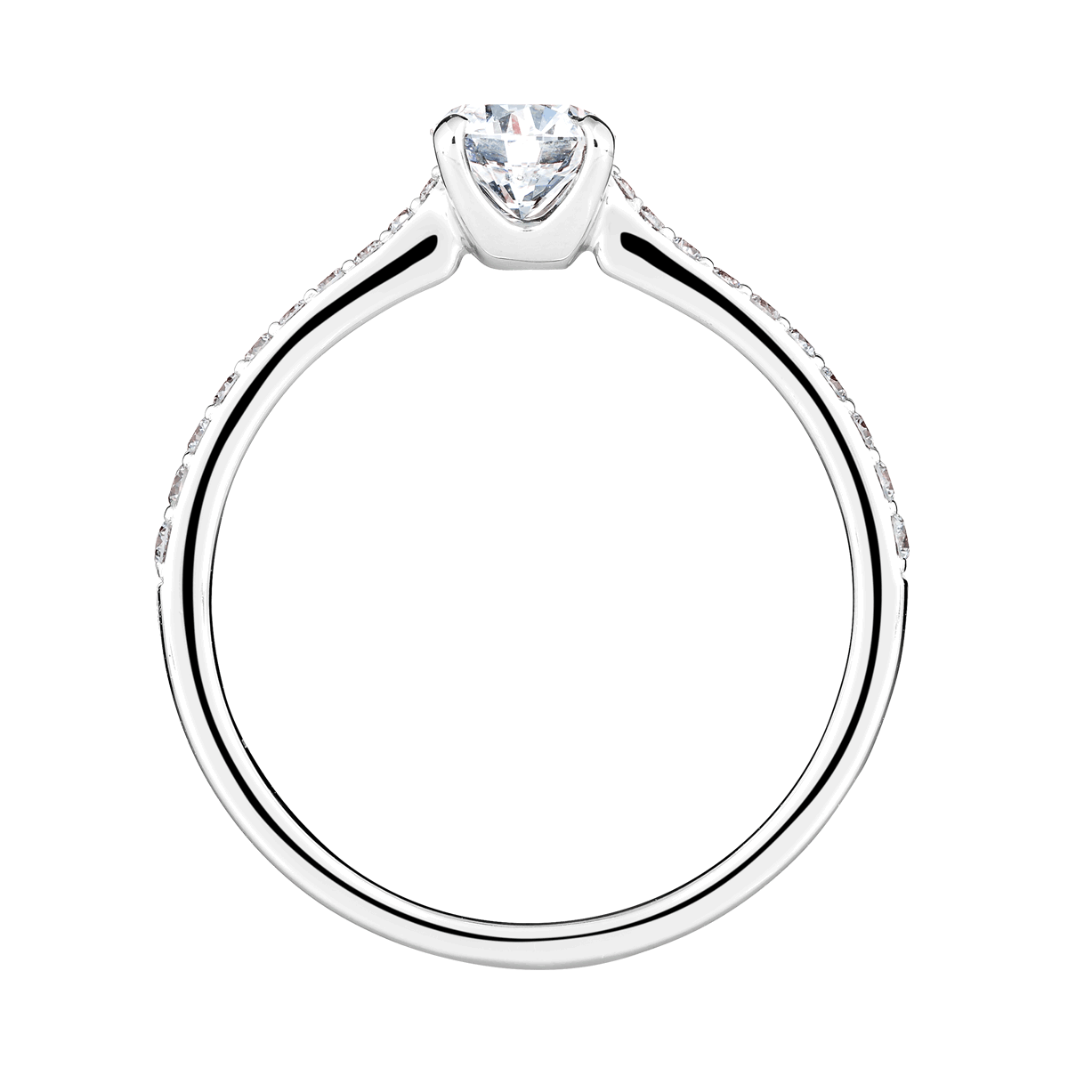 Demoiselle engagement ring white gold and 0.50ct ESI diamonds