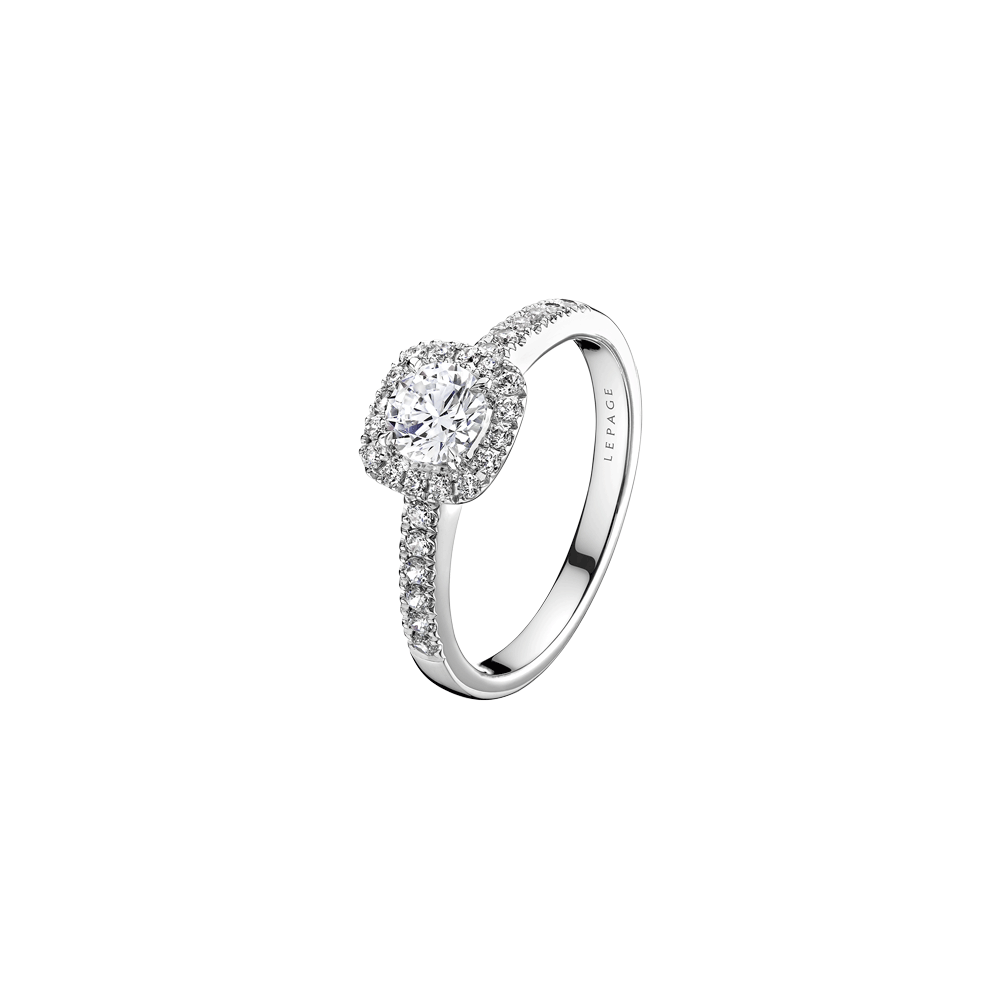 Madame Rose engagement ring white gold and 0.20ct FSI diamonds