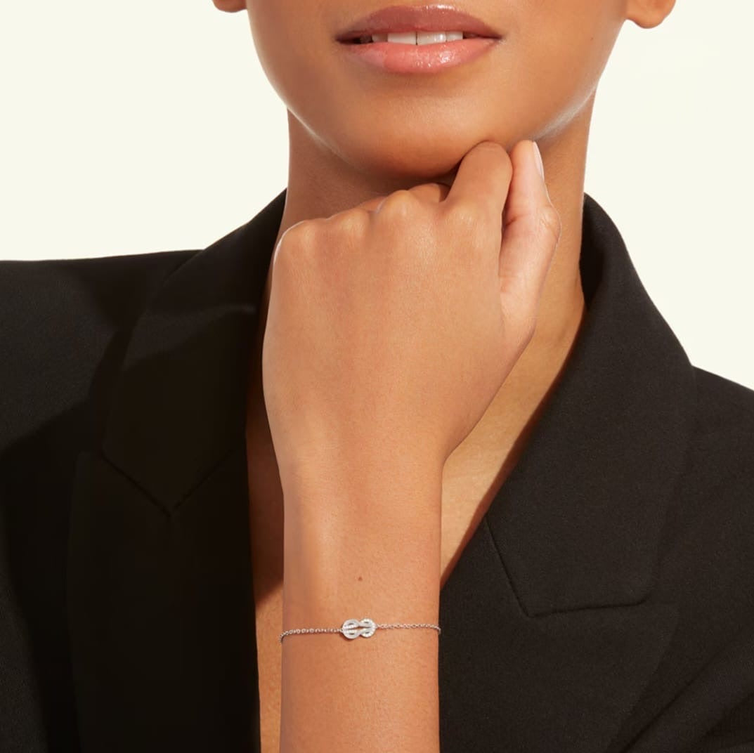 Bracelet Chain Chance Infinie Small Model White Gold Semi Diamonds