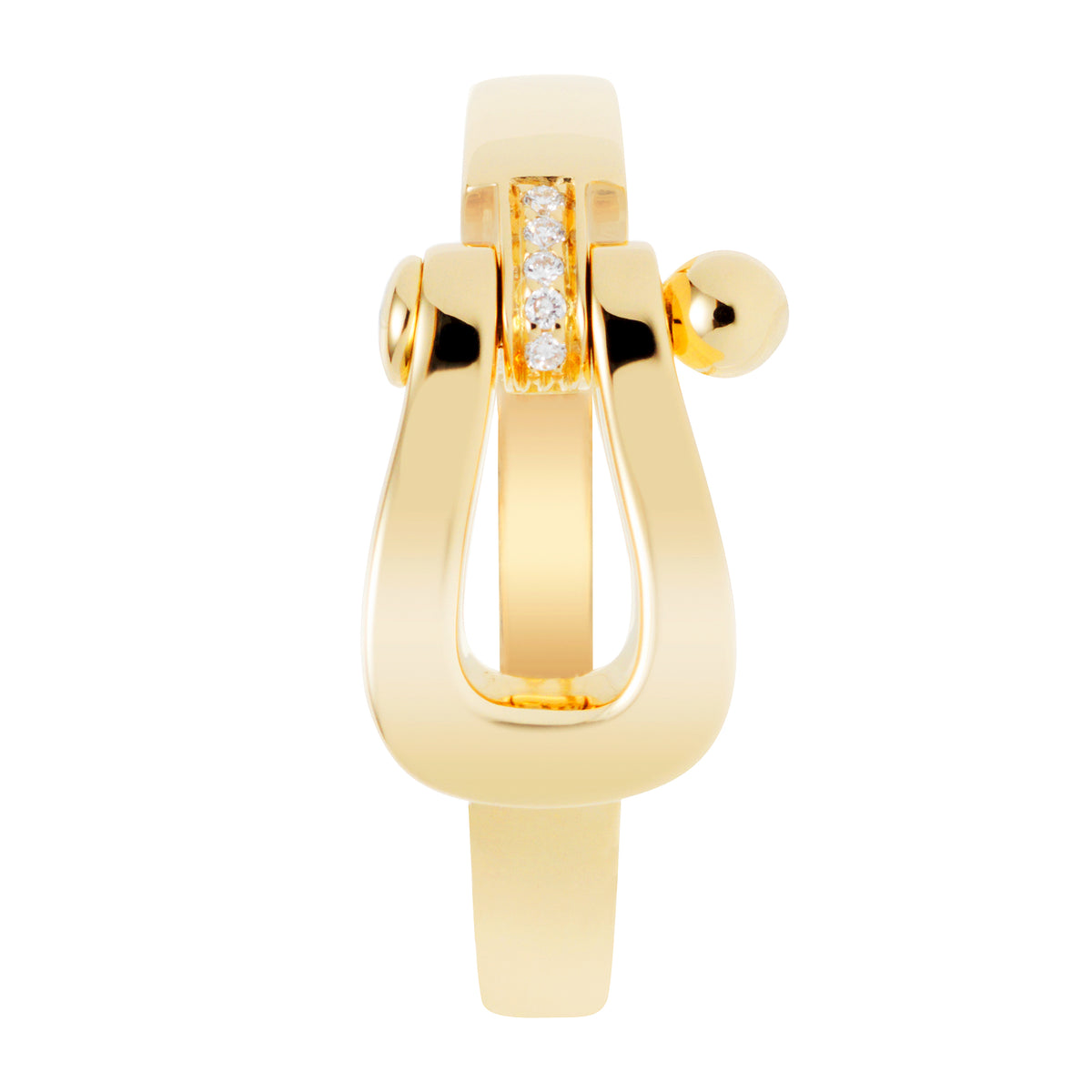 Ring Force10 Ribbon Medium Model Yellow Gold Semi Diamonds