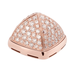 Pain de Sucre cabochon large model pink gold full paved