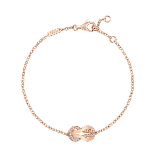 Bracelet Chain Chance Infinie Medium Model Pink Gold Semi Diamonds