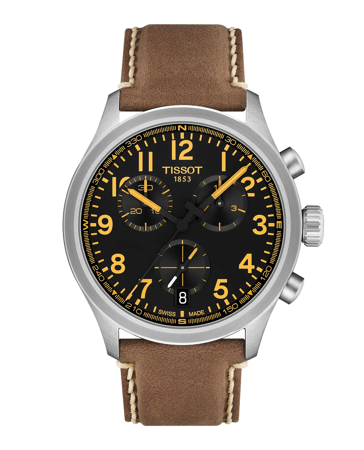 Chrono L 42mm Steel Brown Leather