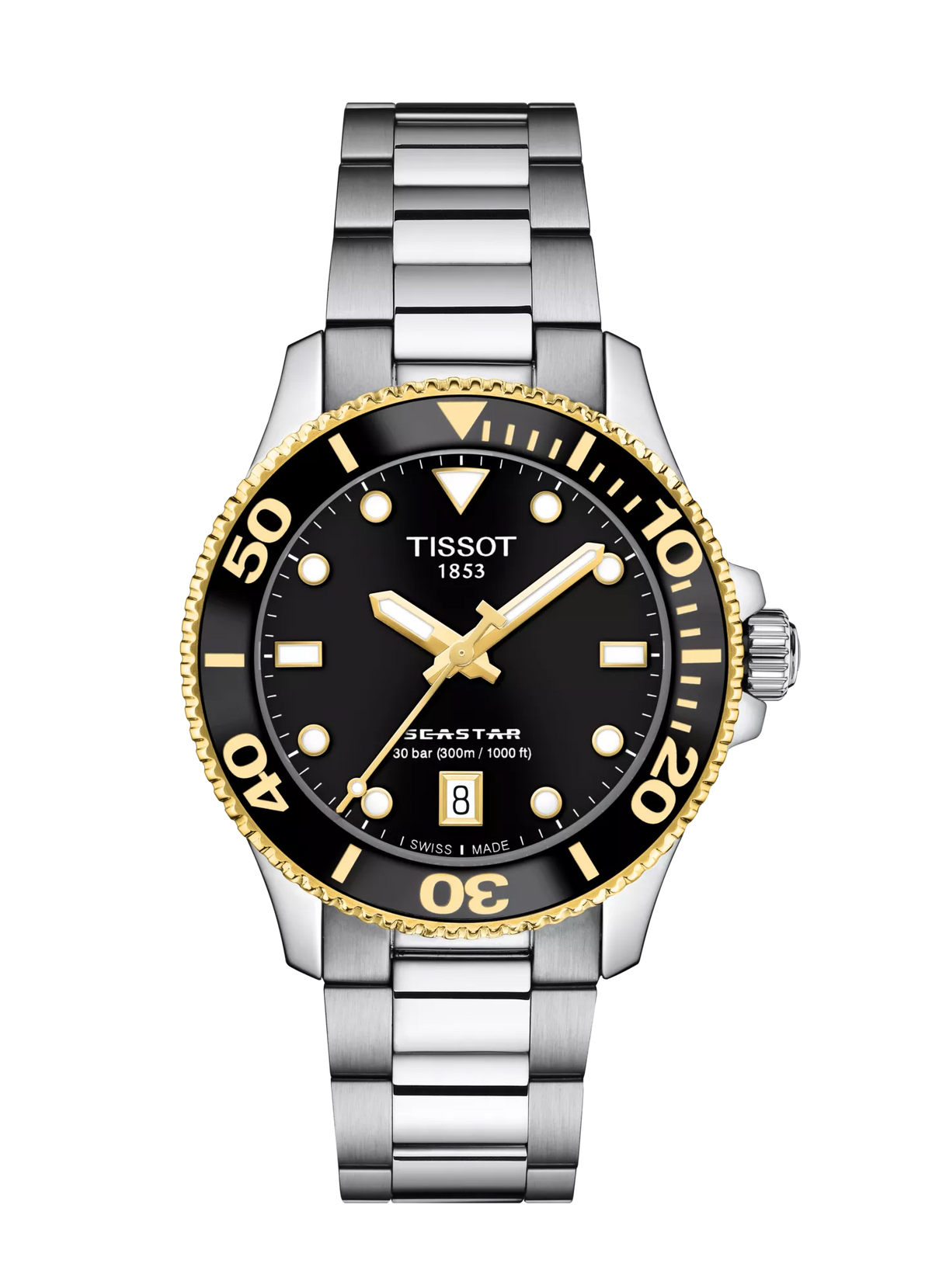 Seastar 36mm Steel Black Dial