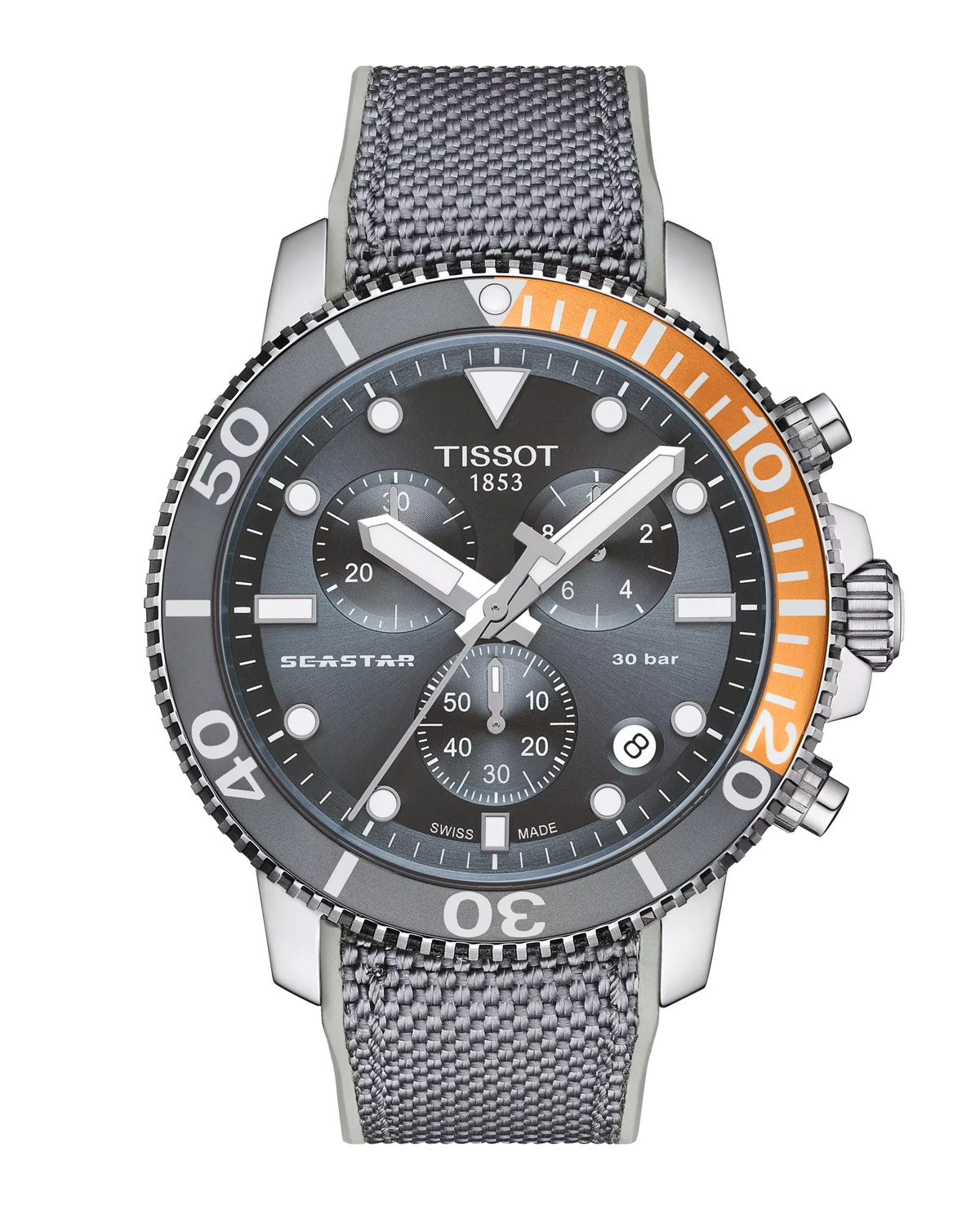 Seastar 40.5mm Chrono Grey Dial Grey Rubber