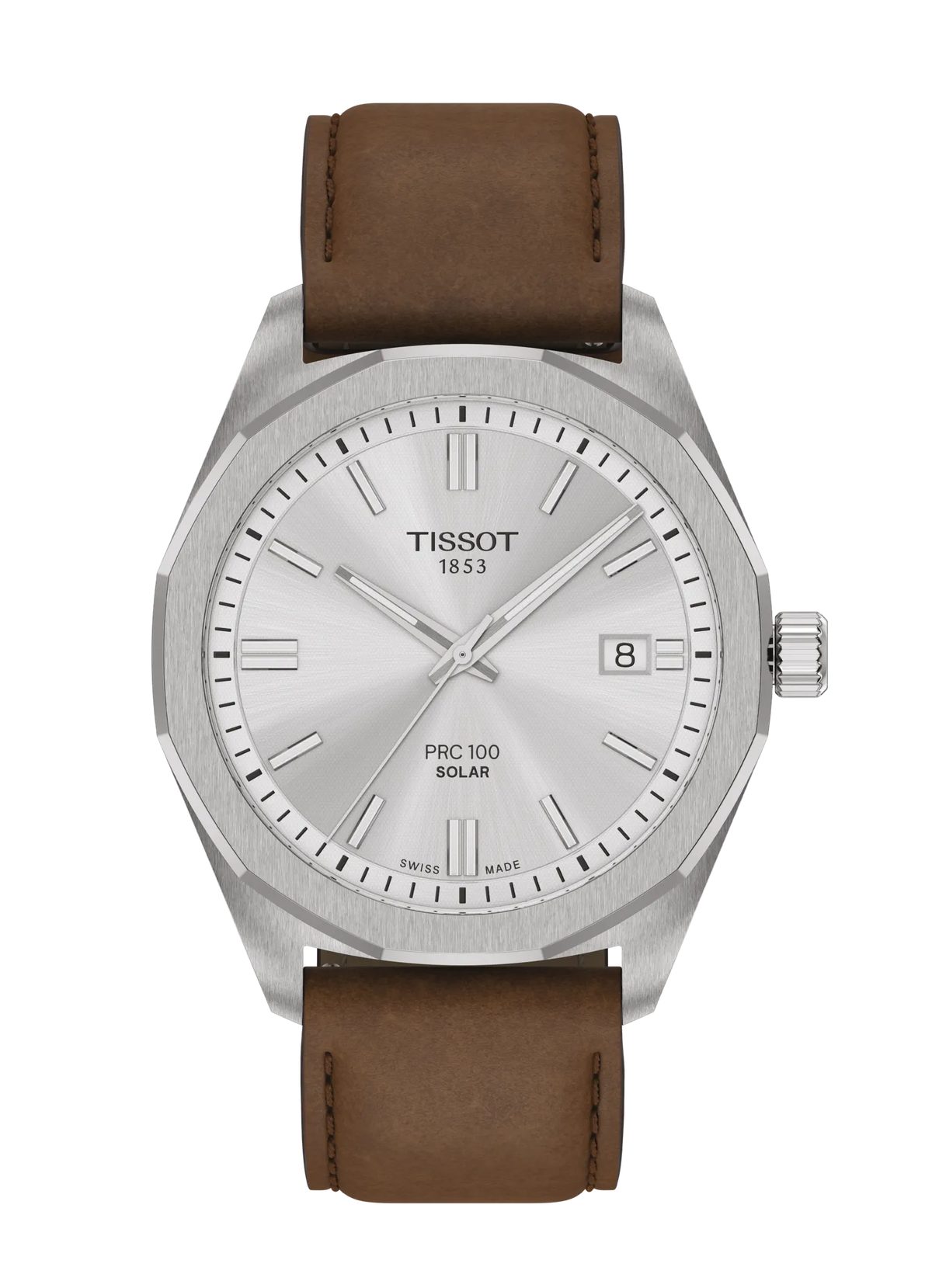 PRC 100 Solar 39mm Steel Brown Leather