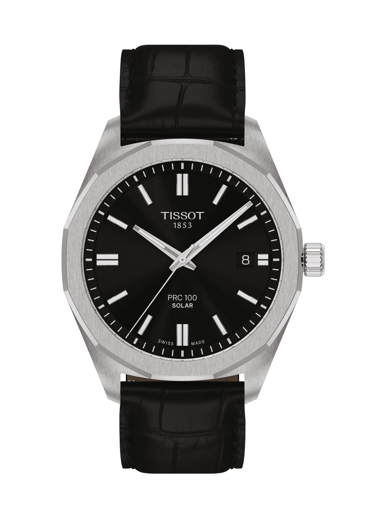 PRC 100 Solar 39mm Black Dial Black Leather