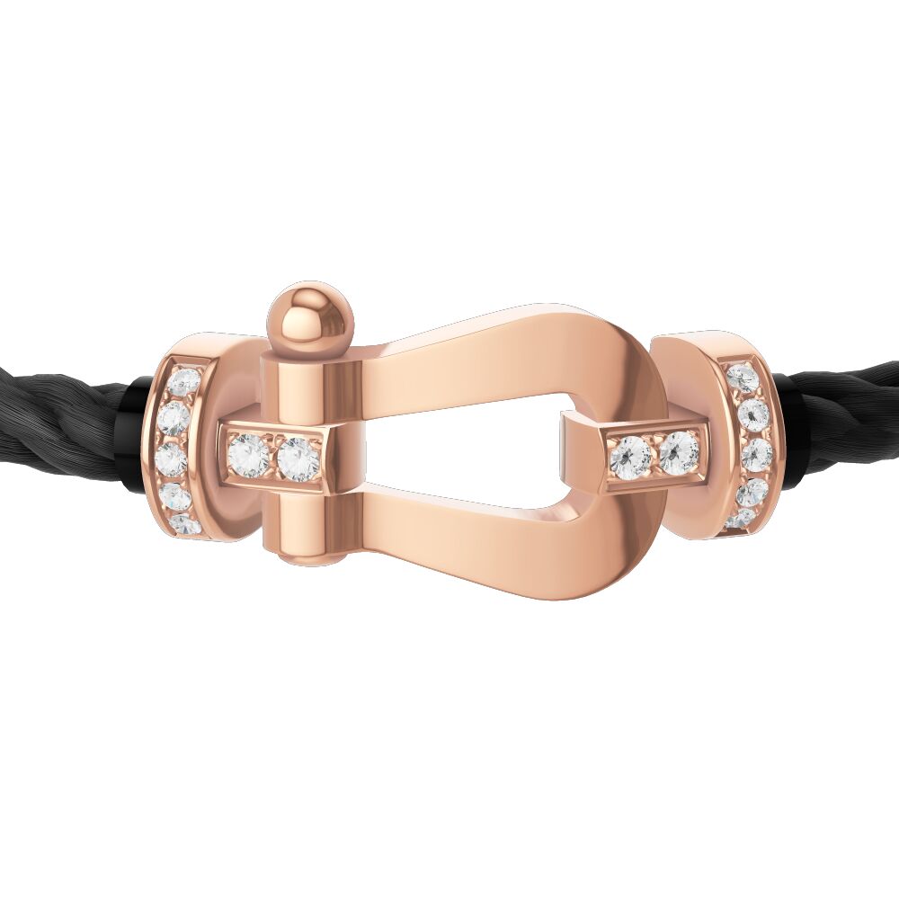 Buckle Force10 Large Model Pink Gold Semi Diamonds