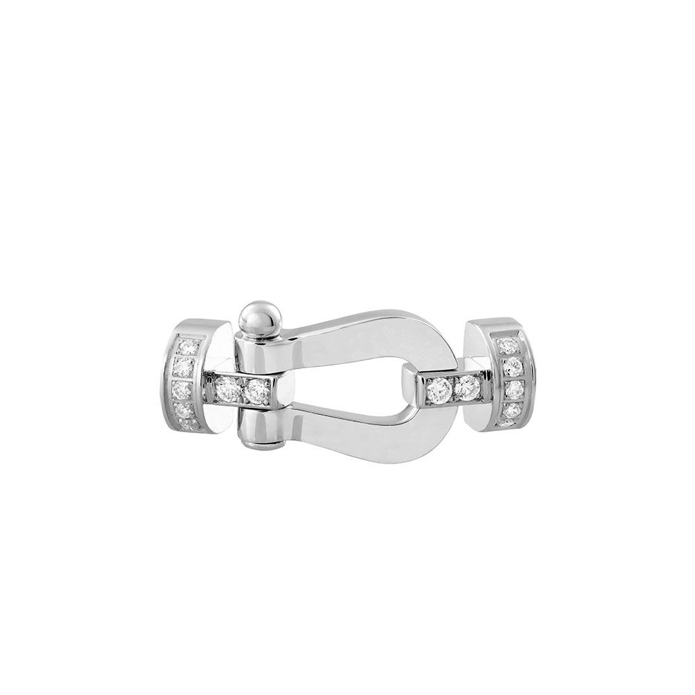 Buckle Force10 Medium Model White Gold Semi Diamonds