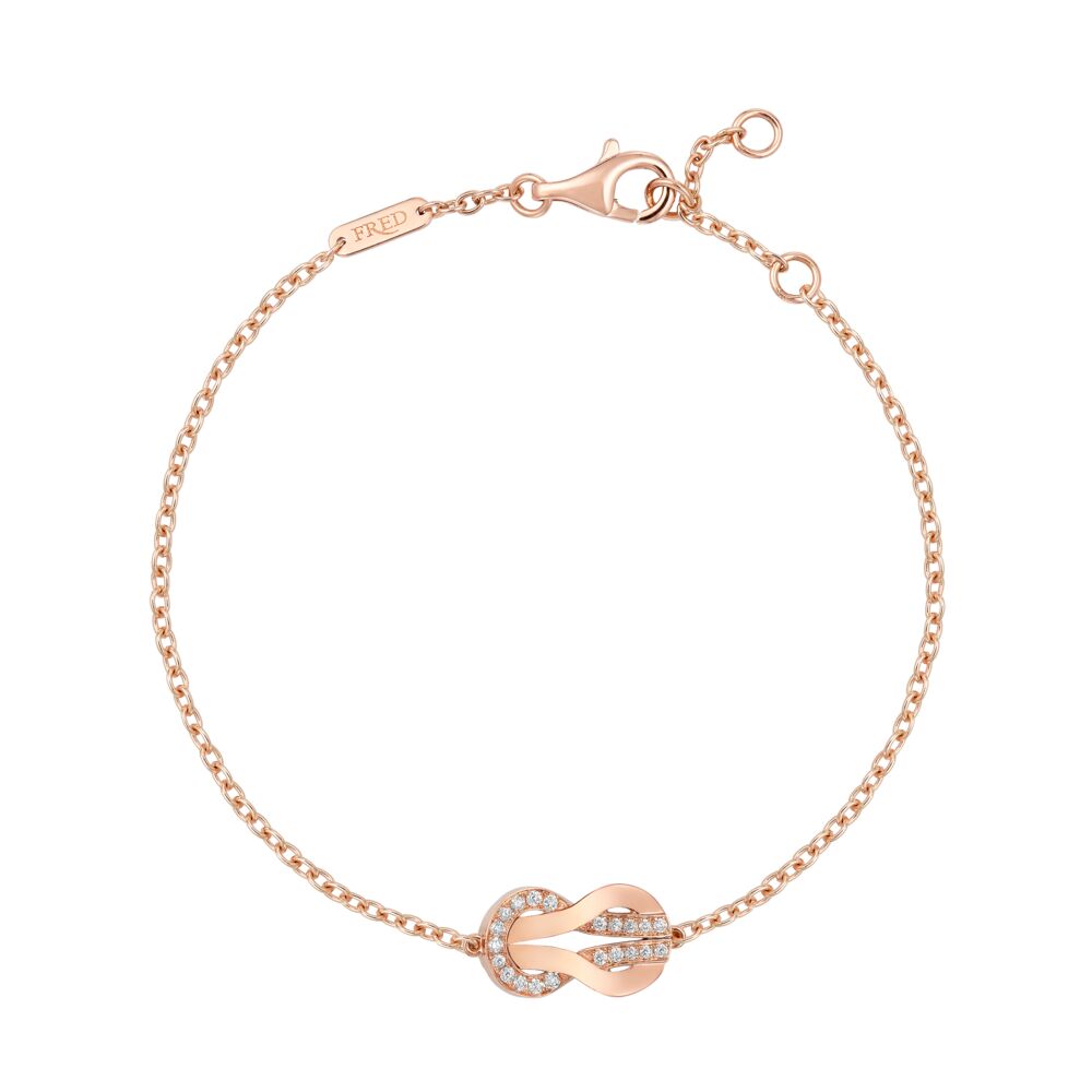 Bracelet Chain Chance Infinie Medium Model Pink Gold Semi Diamonds