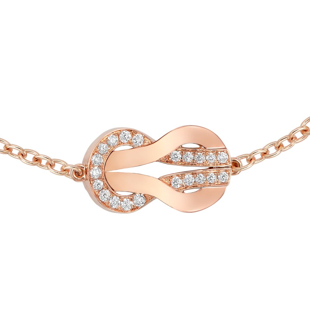 Bracelet Chain Chance Infinie Medium Model Pink Gold Semi Diamonds