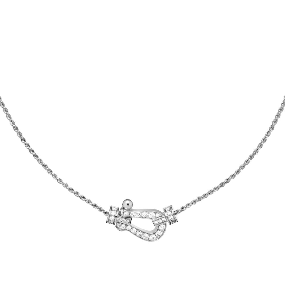 Necklace Chain Force10 Medium Model White Gold Full Diamonds