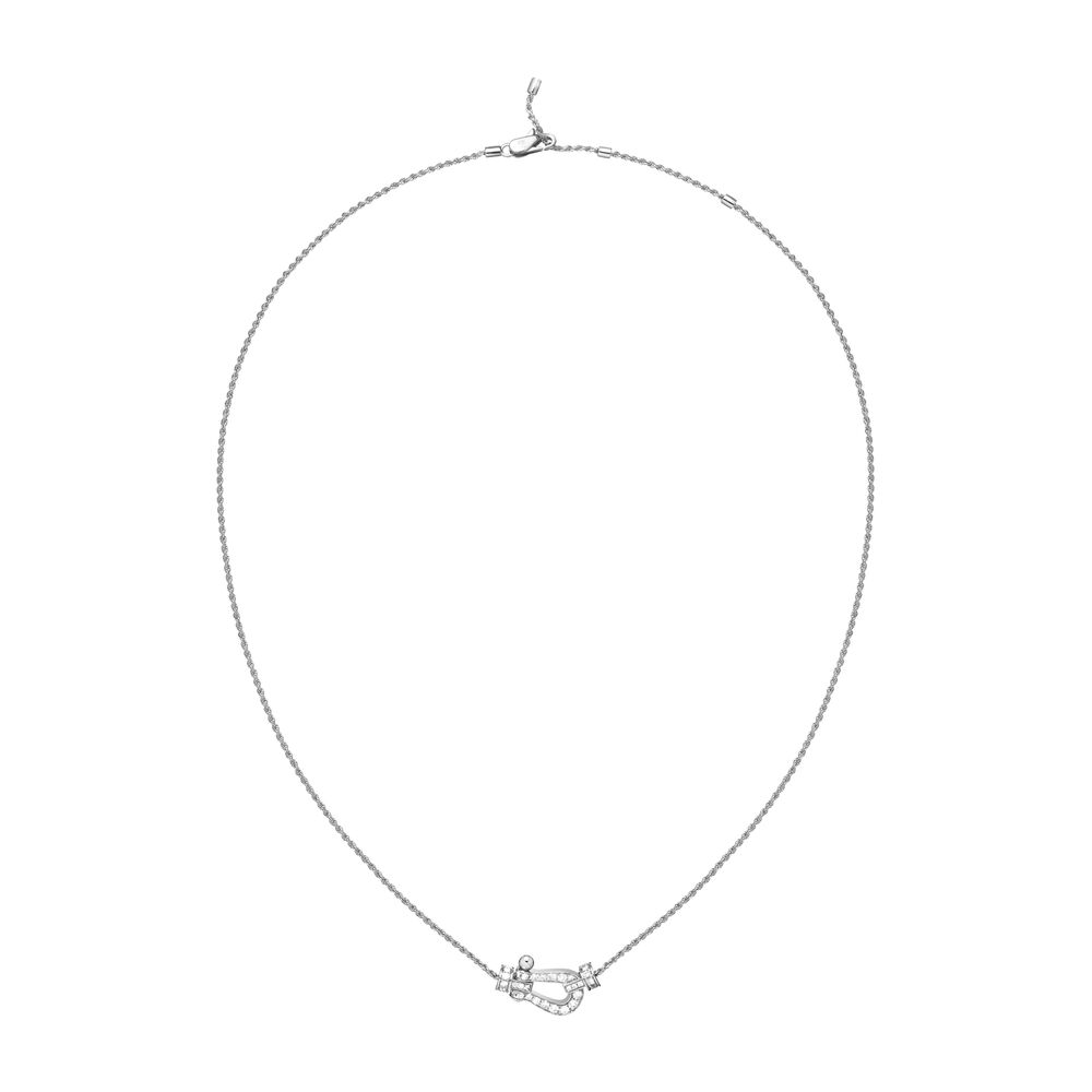 Necklace Chain Force10 Medium Model White Gold Full Diamonds