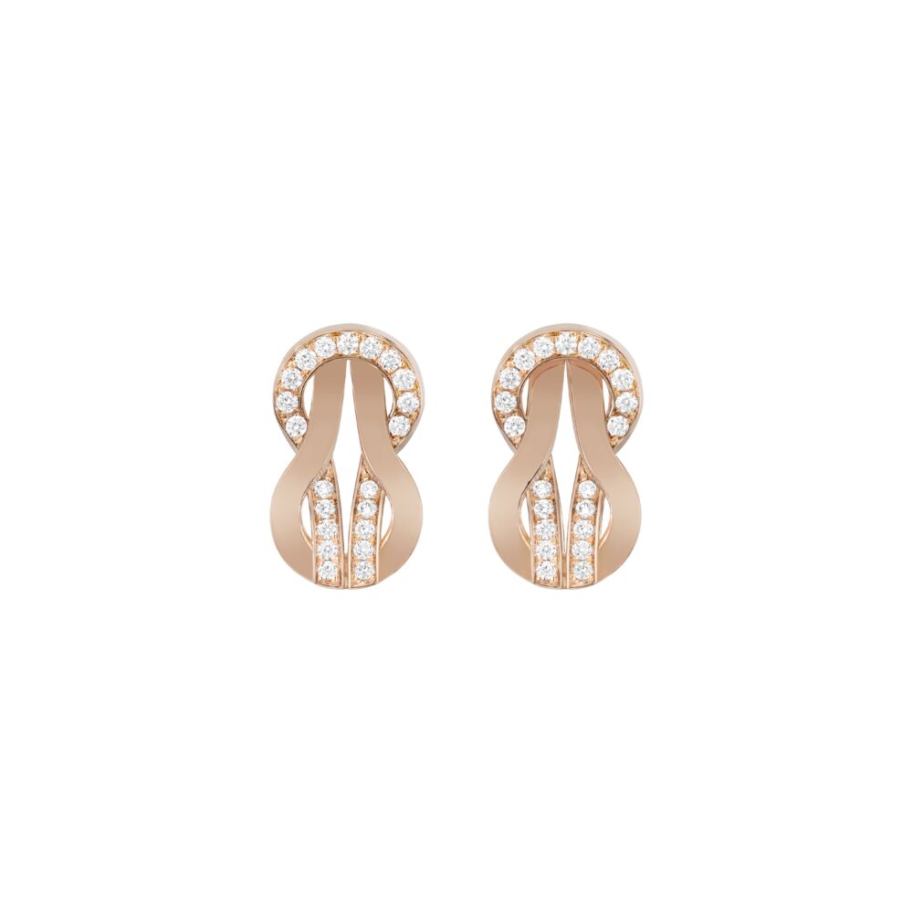 Earrings Chance Infinie Small Model Pink Gold Semi Diamonds