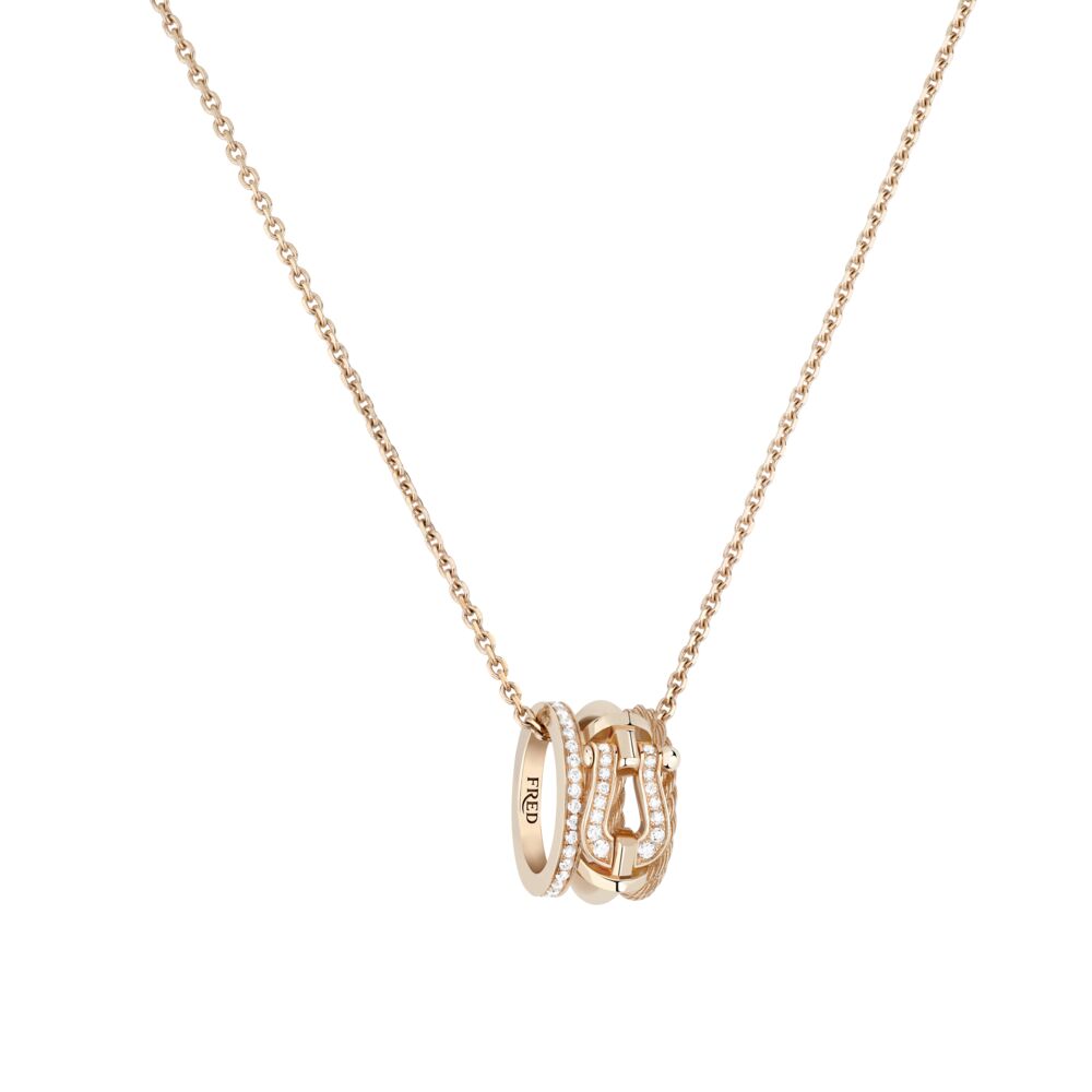 Force 10 Rise Pink Gold Diamond Necklace