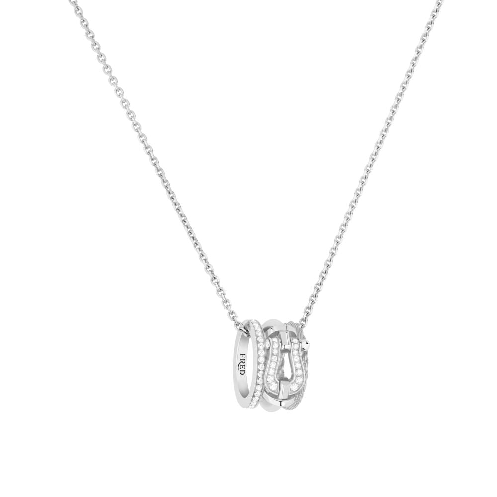 Force10 Rise Small White Gold Semi-diamond necklace
