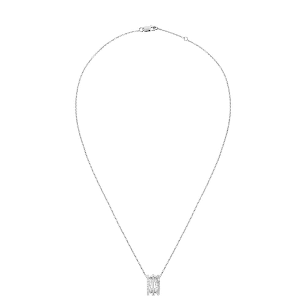 Force10 Rise Small White Gold Semi-diamond necklace