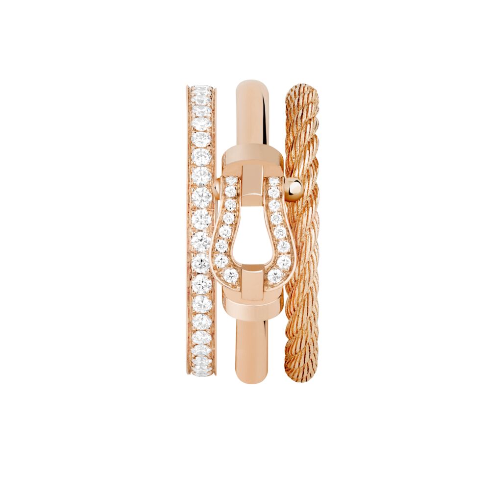 Ring Force10 Rise pink gold diamonds