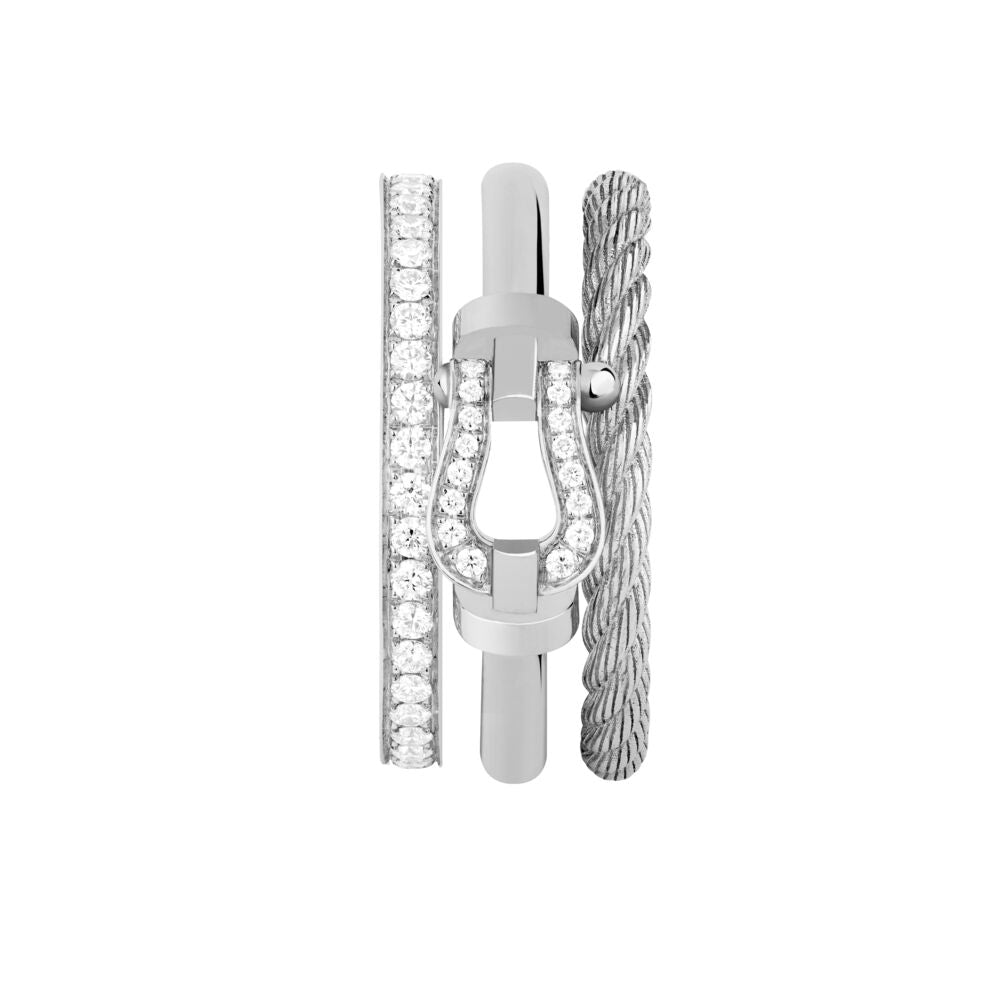 Force10 Rise Small White Gold Semi-diamond Ring