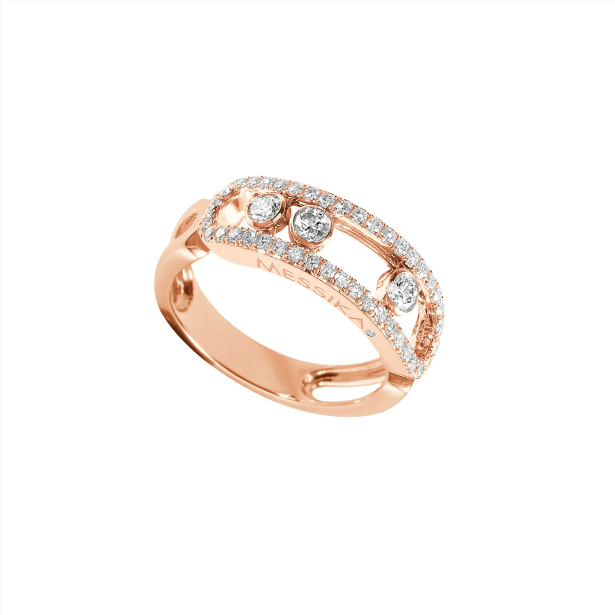 Move Pavé Diamond Ring Pink Gold