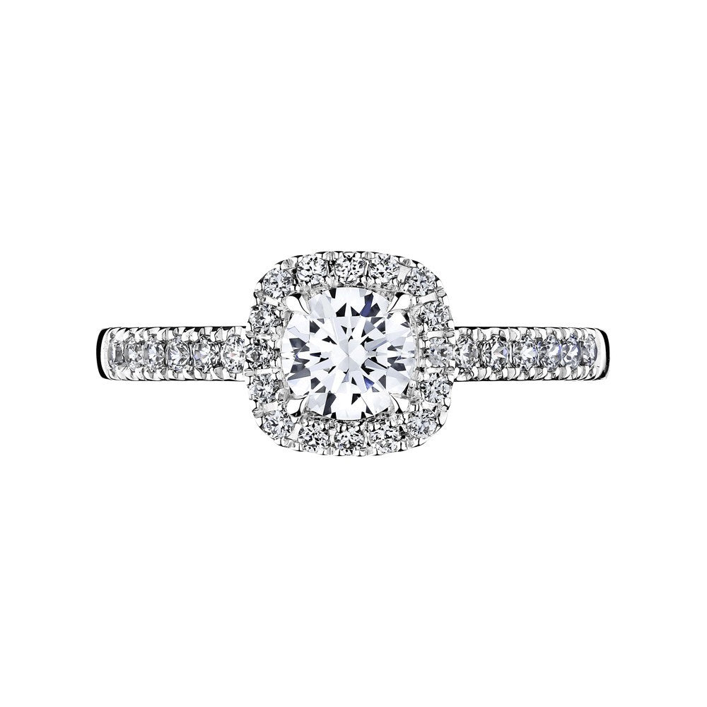 Lepage Madame Rose engagement ring white gold 0.20ct diamond