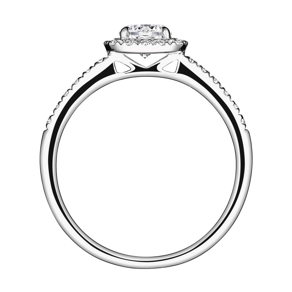 Lepage Madame Rose engagement ring white gold 0.20ct diamond