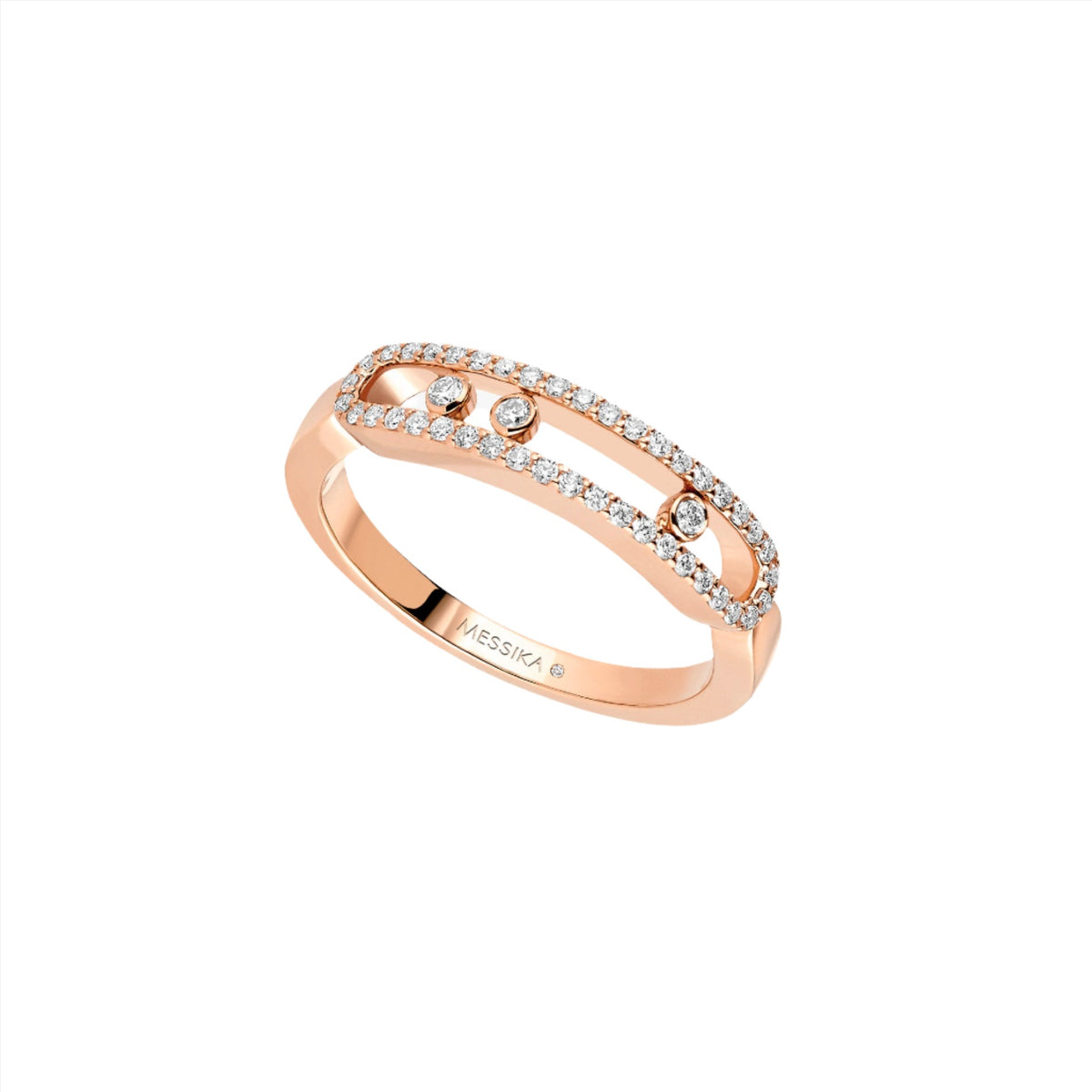 Baby Move Pavé Diamond Ring Pink Gold