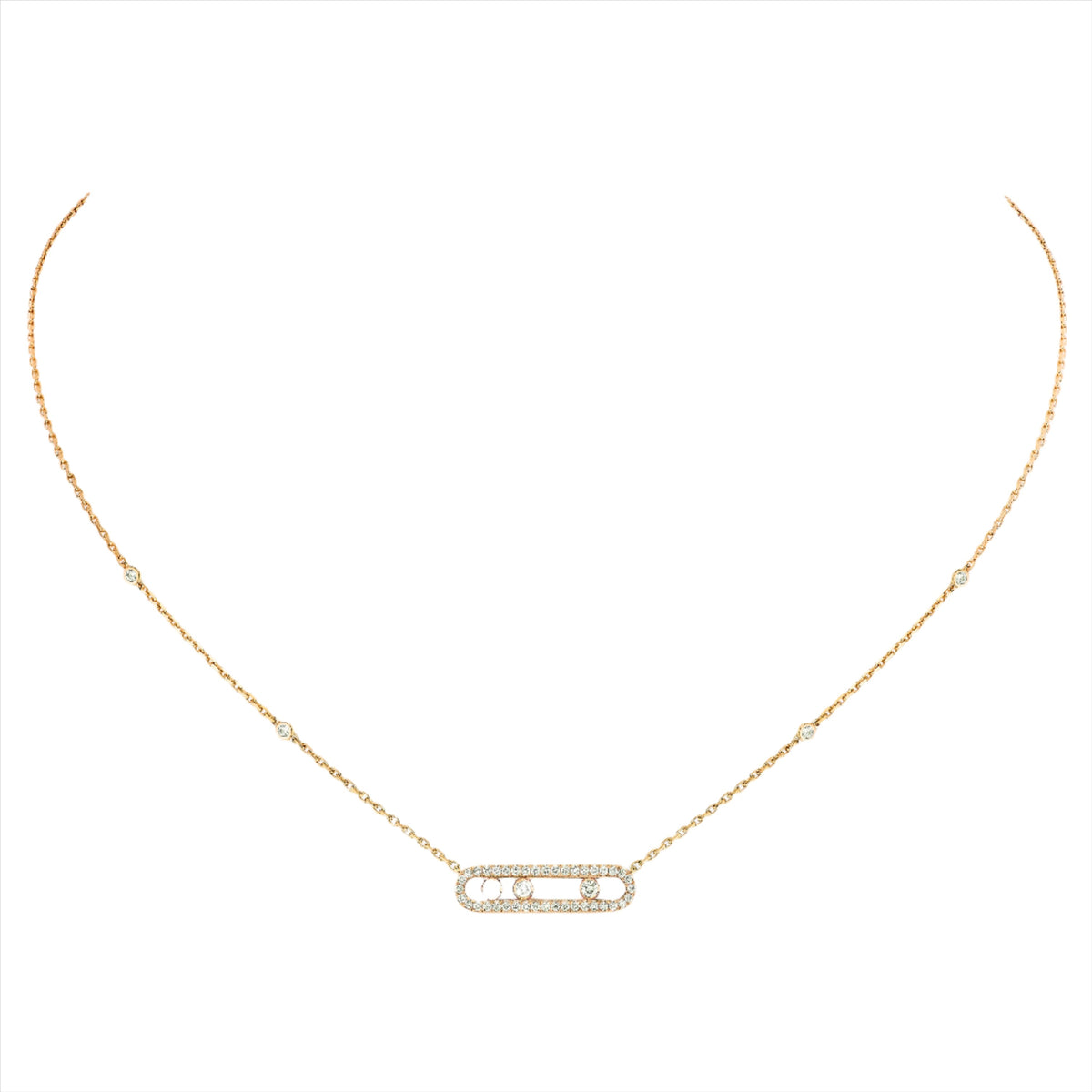 Baby Move Pavé Necklace Yellow Gold