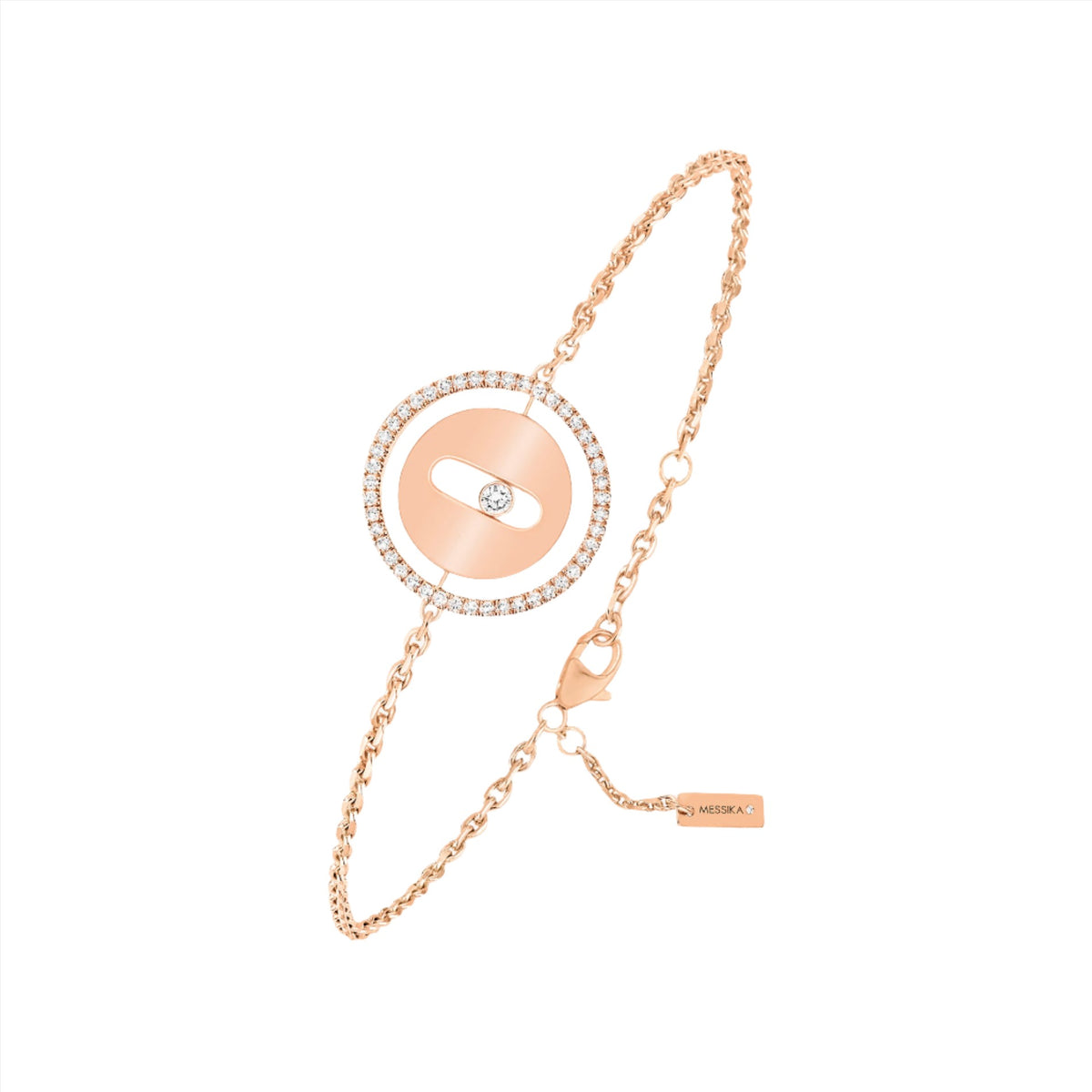 Lucky Move Diamond Chain Bracelet Pink Gold