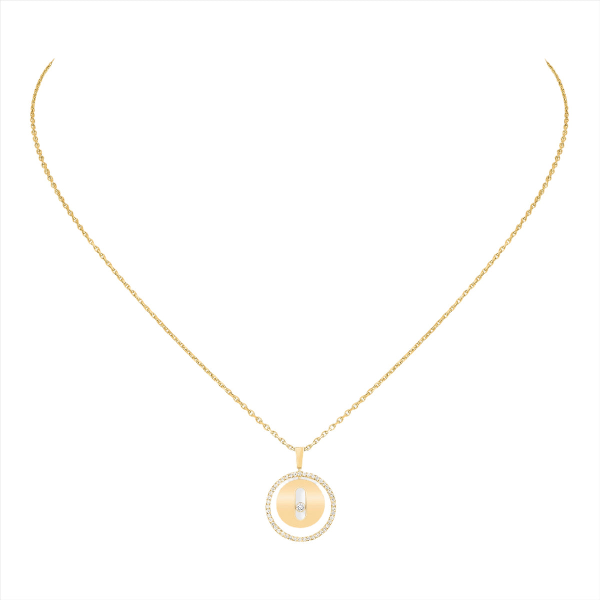 Lucky Move Diamond Necklace Yellow Gold