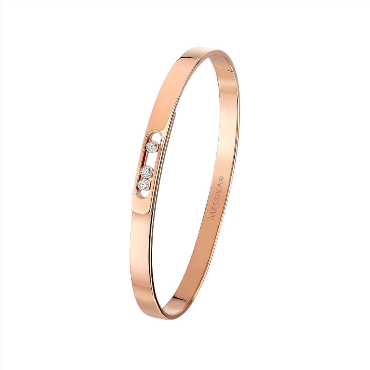 Move Noa Diamond Bangle Bracelet Pink Gold