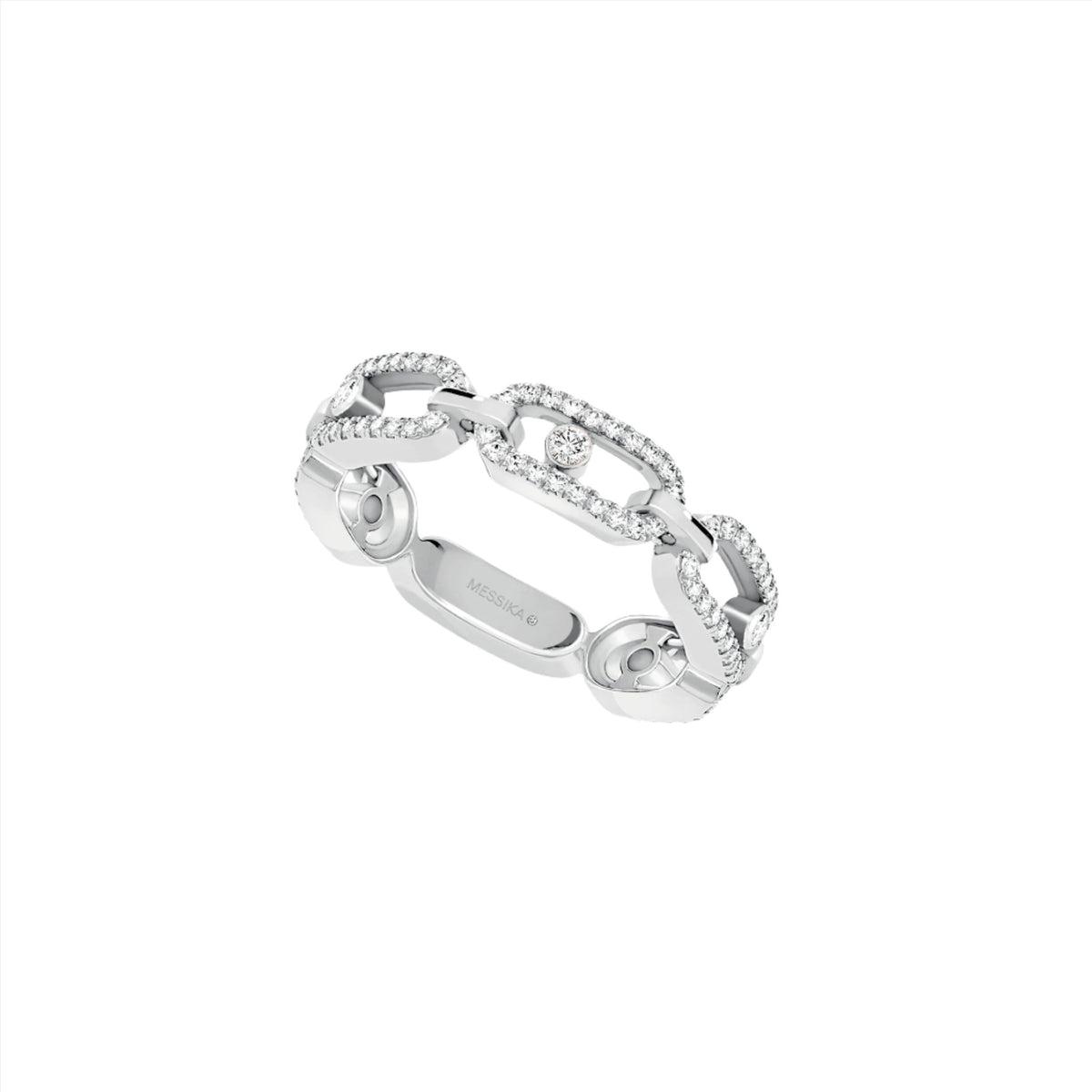 Move Link Multi-Pavé Diamond Ring White Gold