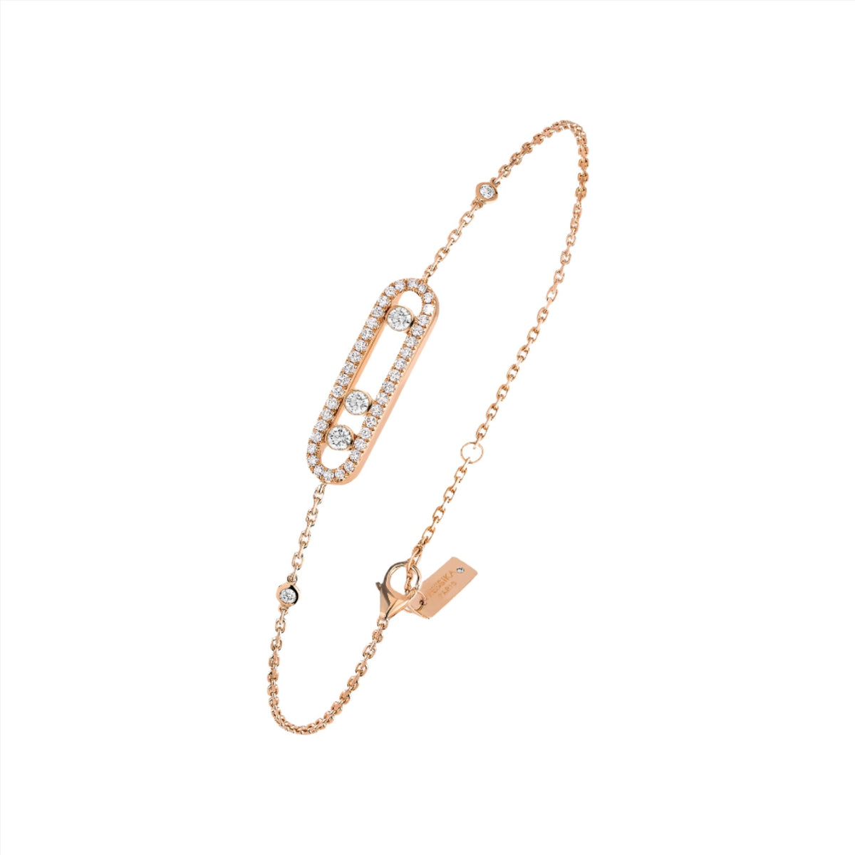 Baby Move Pavé Diamond Bracelet Pink Gold