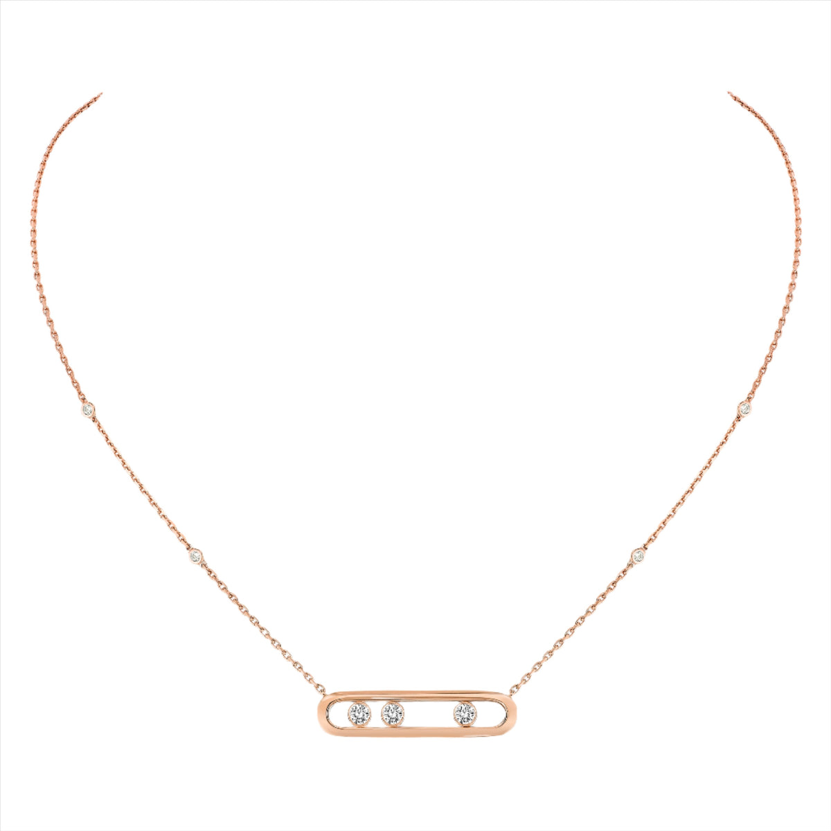 Move Diamond Necklace Pink Gold