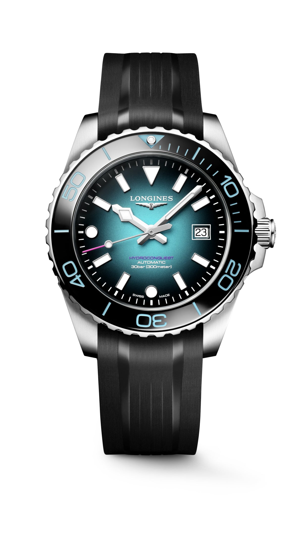 Hydroconquest 42mm Common Wealth Teal Dial Black Rubber Strap