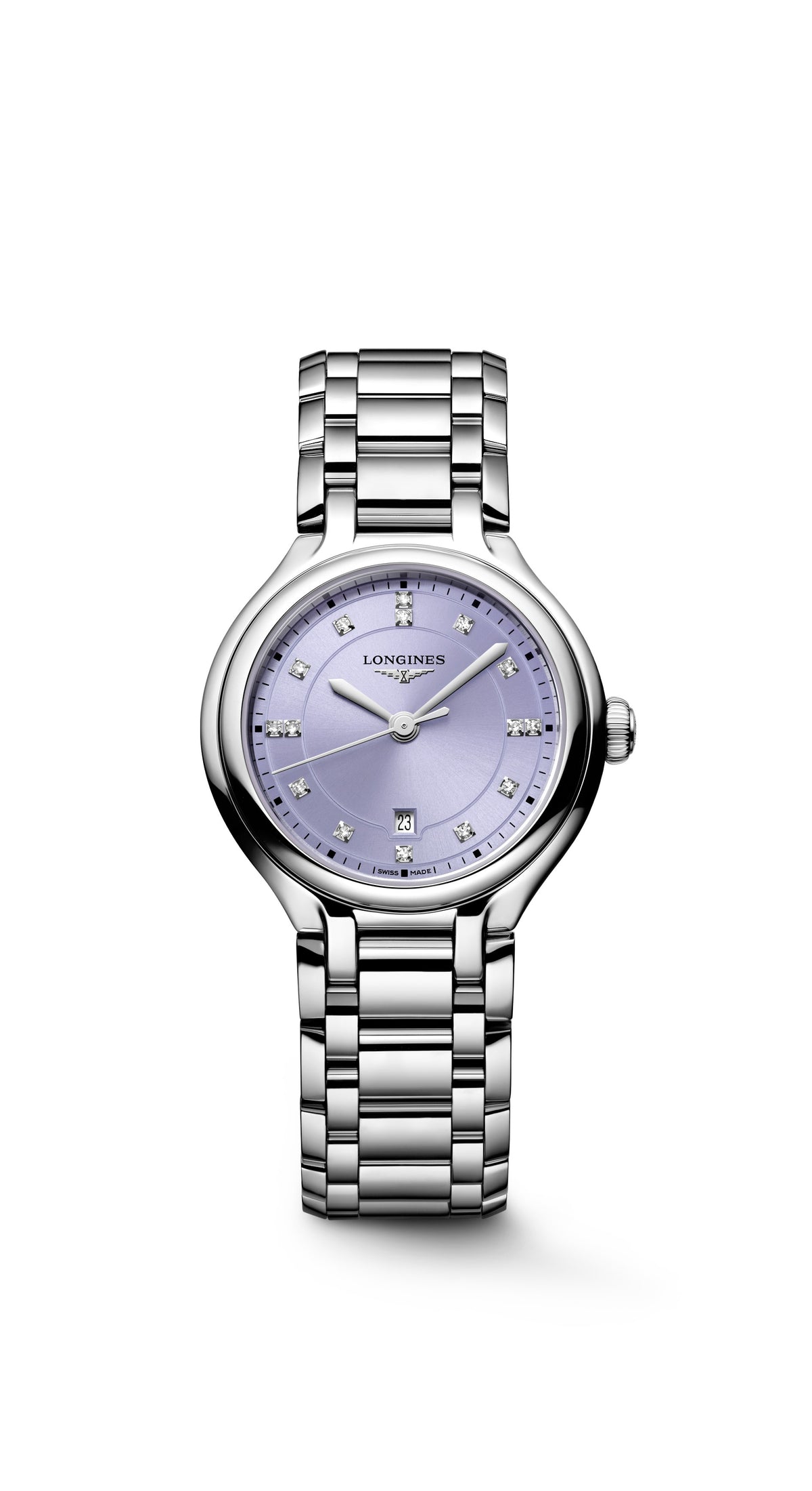 Primaluna 30mm Steel Lavender Diamond dial