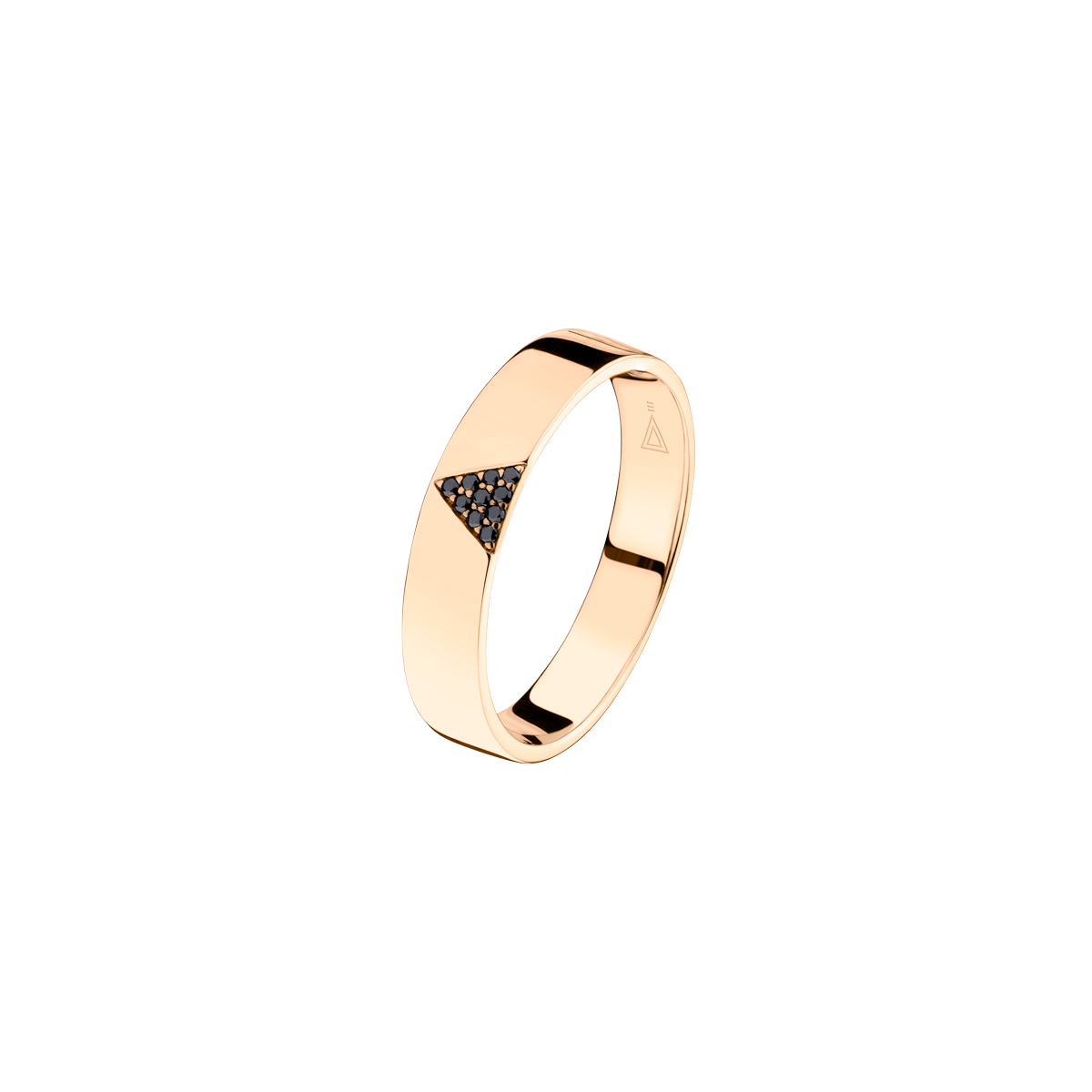 18ct RG Black Diamond Wedding Band