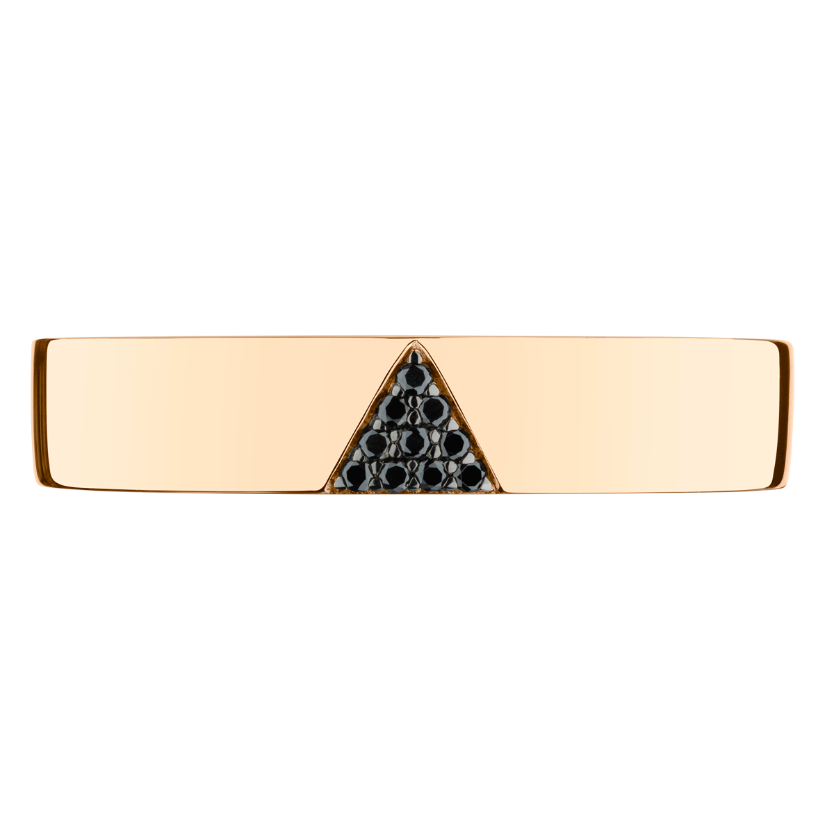 18ct RG Black Diamond Wedding Band