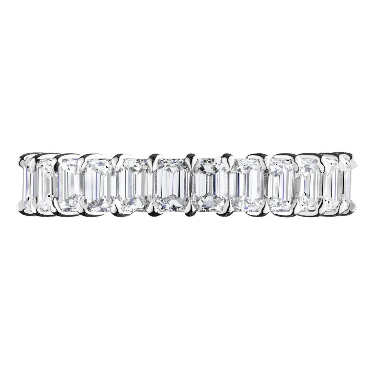 Lepage Audacieuse wedding band white gold 0.95ct emerald cut diamonds